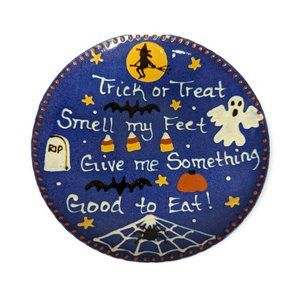 Earthly Goods Handmade & Signed Halloween Pottery Plate